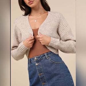 Lulu's Cream Ribbed Cardigan